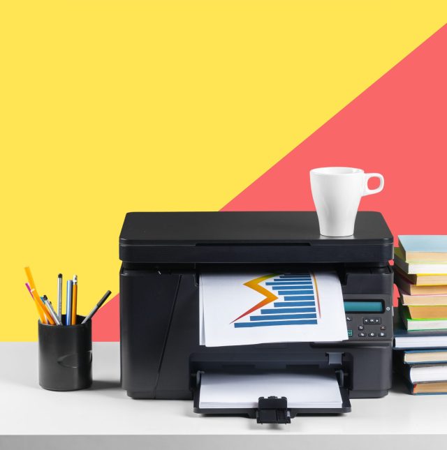 Printer, copier, scanner. Office table